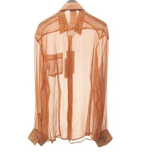 D&G シルク総柄ドレスシャツ 50 オレンジ