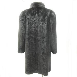 SAGA MINK 銀SAGA ミンクファー コート ロング丈 ボタン リアルファー 毛皮 茶 ブラウン 11号 アウター ECR15 0321