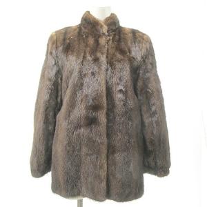 銀SAGA ミンクファー コート ショート丈 リアルファー 毛皮 ブラウン