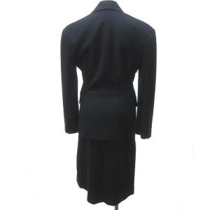 CELINE セットアップ ジャケット スカート カシミア混 ピークドラペル 36 ネイビー