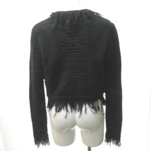 CHANEL フリンジニットジャケット 38 黒 05S STK 0328