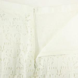 sacai スカート 膝丈 レース コットン 星 1 ホワイト