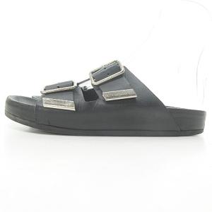 GIVENCHY サンダル バックルストラップ ロゴ刻印 レザー23cm ブラック