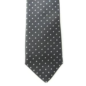 SAINT LAURENT PARIS ナロータイ ネクタイ ドット シルク フランス製 黒