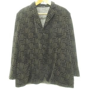 黒タグ UPTON 2B テーラードジャケット ブレザー ベルベット 総柄 ラウン 56