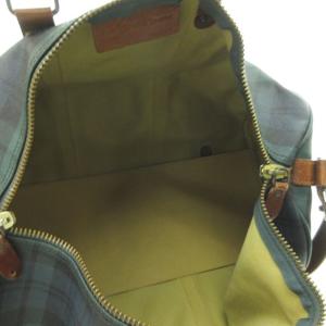 POLO RALPH LAUREN ヴィンテージ ブラックウォッチ 2way ボストンバッグ PVC×レザー グリーン ネイビー