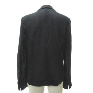 Aquascutum 近年 リネン テーラード ジャケット 日本製 10 ネイビー