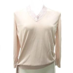 HERMES ゴルチエ期 リボン ニット セーター カットソー 国内正規品 ピンク 38 約M 0530