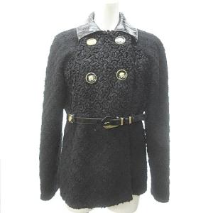 GIANNI VERSACE ジャケット ヴィンテージ ラムファー ツイード メデューサ ブラック