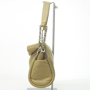 CHANEL マトラッセ ココチャーム チェーン ショルダーバッグ ココマーク フラップ ラムスキン ベージュ
