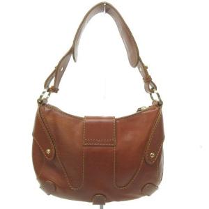 VALENTINO GARAVANI ロゴ レザー ショルダーバッグ ブラウン