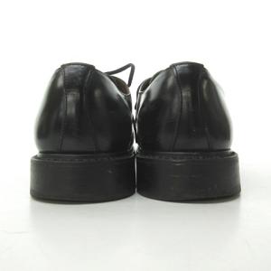 POLO RALPH LAUREN レザー シューズ 外羽根 プレーントゥ ヒール 革靴 8 ブラック 0714 STK