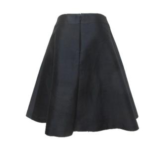 M'S GRACY 17AW スカート ひざ丈 フレアー 無地 シルク混 40 ブラック