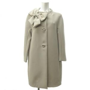 kate spade new york new york ノーカラー リボン コート ジャケット 4 M位 グレージュ ベージュ系 0613 ECR16