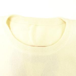 lucien pellat finet ニット セーター クルーネック 長袖 バックリボンプリント 薄手 オフホワイト XS