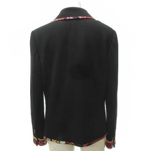 LEONARD FASHION テーラード ジャケット シングル 花柄 13AR L位 黒 ブラック 0611 ECR16