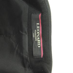 LEONARD FASHION テーラード ジャケット シングル 花柄 13AR L位 黒 ブラック 0611 ECR16