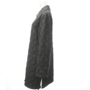 Salvatore Ferragamo キルティング コート 裏地ガンチーニ柄 ロゴボタン 中綿 イタリア製 シルク100% ブラック M ECR16 0612