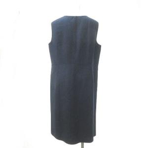 Leilian MANIGLIA ノースリーブ ワンピース ひざ丈 LANERIE PIERO TONELLA ウール 48