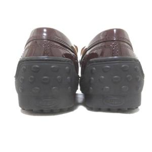 TOD'S エナメル ローファー ビブラムソール ブラウン 37 