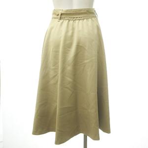 BLUE LABEL CRESTBRIDGE 19AW ベルト付き フレア スカート ひざ下丈 ロング丈 クレストブリッジチェック 36 ベージュ