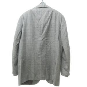 Ermenegildo Zegna DUO 2B テーラードジャケット 背抜き グレンチェック ウール グレー 48