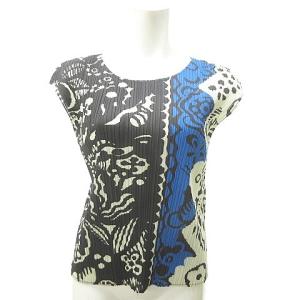 PLEATS PLEASE ISSEY MIYAKE 18SS ノースリーブカットソー 和柄 3 黒系