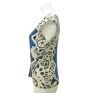 PLEATS PLEASE ISSEY MIYAKE 18SS ノースリーブカットソー 和柄 3 黒系