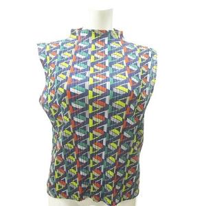 PLEATS PLEASE ISSEY MIYAKE 17AW ノースリーブカットソー 総柄 3 マルチカラー
