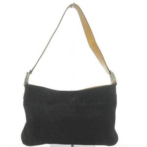 CELINE Cマカダム ハンドバッグ 肩掛け スエード 総柄 ブラック