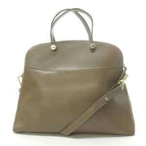 FURLA G5999 パイパー  2way ショルダーバッグ ハンド ゴールド金具 レザー ブラウン