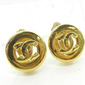 CHANEL 90’s ヴィンテージ ココマーク イヤリング サークル オールド ロゴ ゴールドカラー