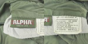 ALPHA INDUSTRIES MA-1 フライトジャケット M カーキ