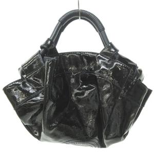 LOEWE ナッパアイレ ハンドバッグ パテントレザー アナグラム 黒