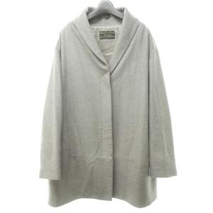 金タグ ウールコート ステンカラー オーバー ジャケット カシミヤ混 13+ グレー