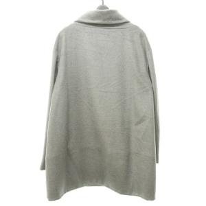 Leilian 金タグ ウールコート ステンカラー オーバー ジャケット カシミヤ混 13+ グレー