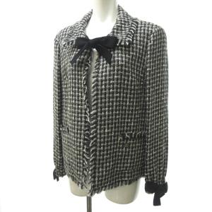 CHANEL 04A リボンツイードジャケット 44 グレー