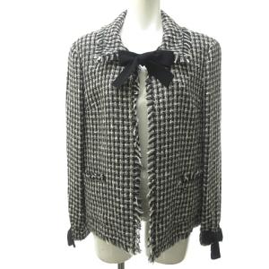 CHANEL 04A リボンツイードジャケット 44 グレー