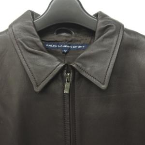 RALPH LAUREN SPORT ラムレザー ジャケット ブルゾン ライダース 本革 ブラウン