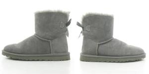 UGG australia MINI BAILEY BOW ショートブーツ ムートン スエード 1005062 23cm チャコールグレー