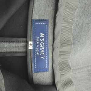 M'S GRACY 近年 フリルコート ジャケット フード付き ボンディング加工 40 ダークグレー