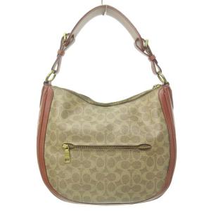 COACH 38580 サットンホーボーシグネチャー ワンショルダー ハンドバッグ PVC ロゴ ベージュ