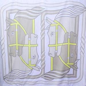 カレ140 QUADRIGE カレジェアン シルク 馬柄 スカーフ パープル