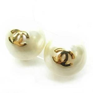 CHANEL ヴィンテージ サークル パール イヤリング ココマーク ゴールドカラー