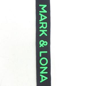 MARK&LONA Lowkey Belt Dリング 立体ロゴ ゴルフ ネイビー ネオングリーン