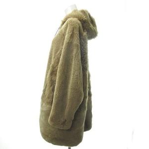 YVES SALOMON 20AW ムートンコート ミンク ラムファー フード 36 茶