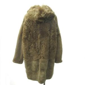 YVES SALOMON 20AW ムートンコート ミンク ラムファー フード 36 茶