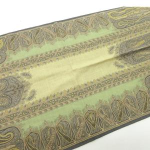 ETRO ペイズリー柄 スカーフ カシミヤ フリンジ イタリア製 ベージュ系 グレー系 RRR 0829