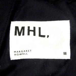 MHL. ワイド パンツ スラックス ボタンフライ シンチバック ウール混 3 L ブルー 0922