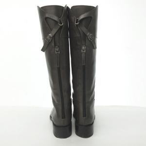 SARTORE バックデザイン ロング ブーツ ジョッキーブーツ レザー イタリア製 グレージュ 36